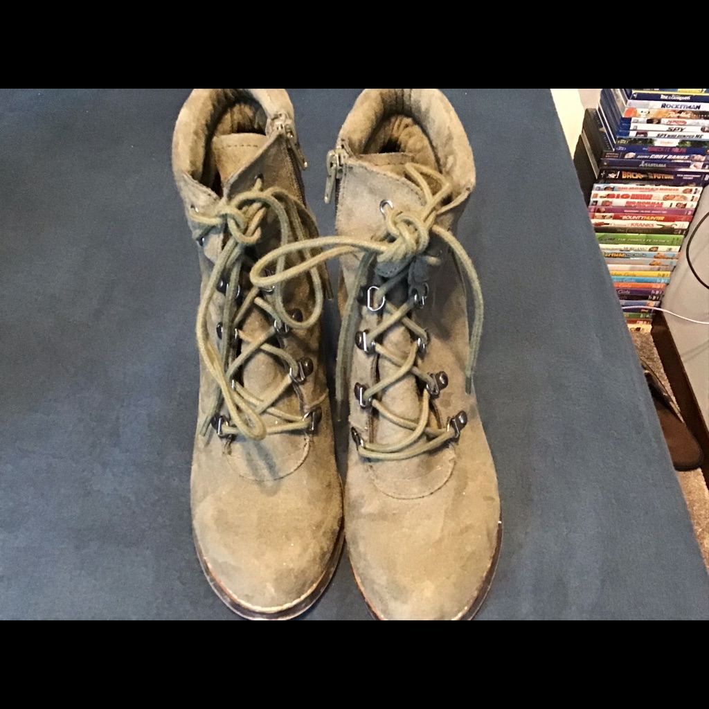 Olive Green Faux Suede Boots